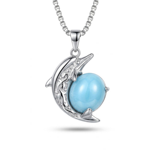 dolphin turquoise pendant necklace