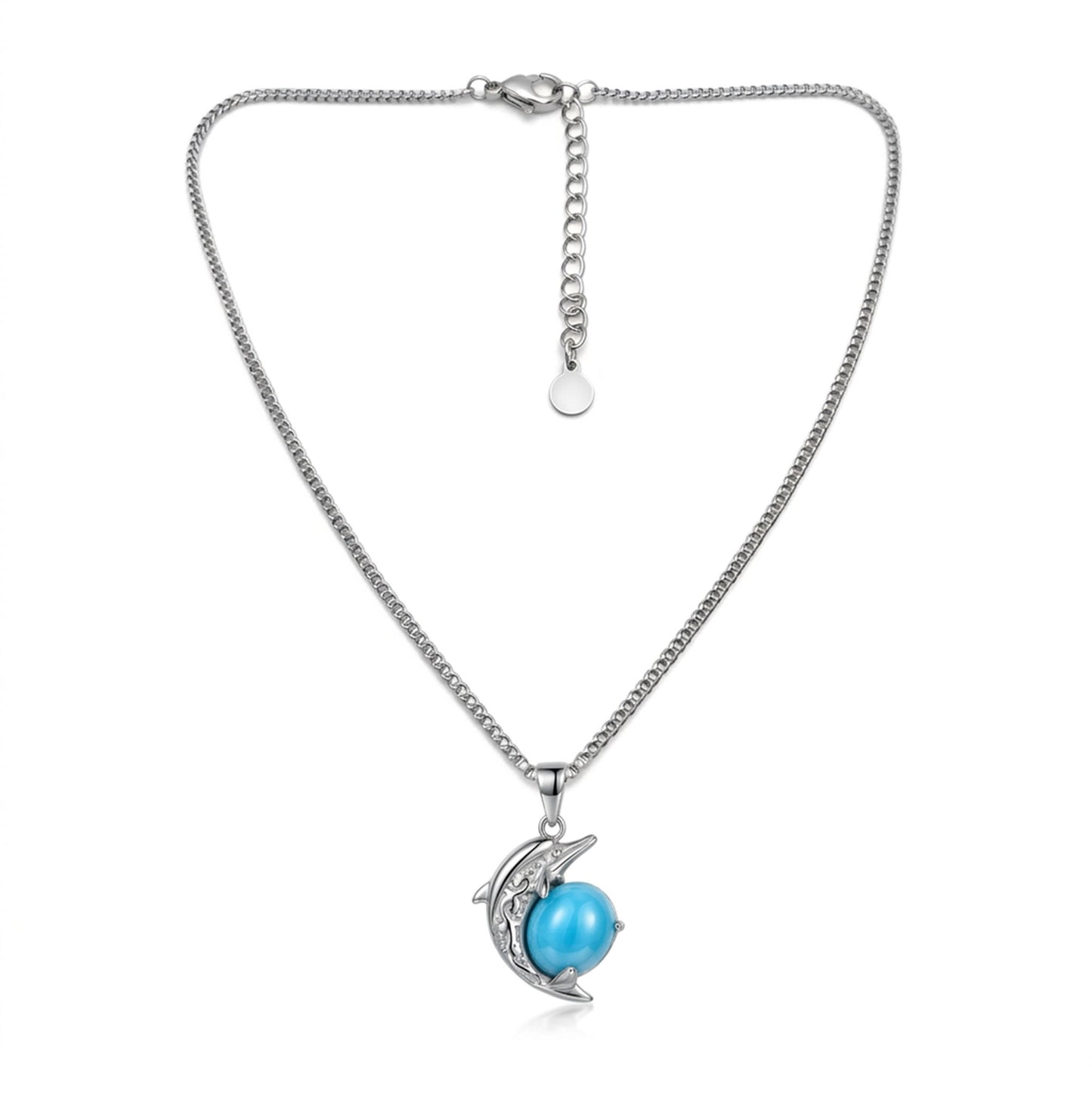dolphin turquoise pendant necklace