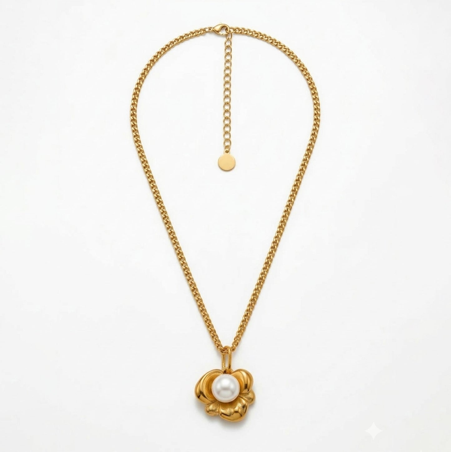Sinaya Jewels Elegant Floral Pearl Pendant Necklace