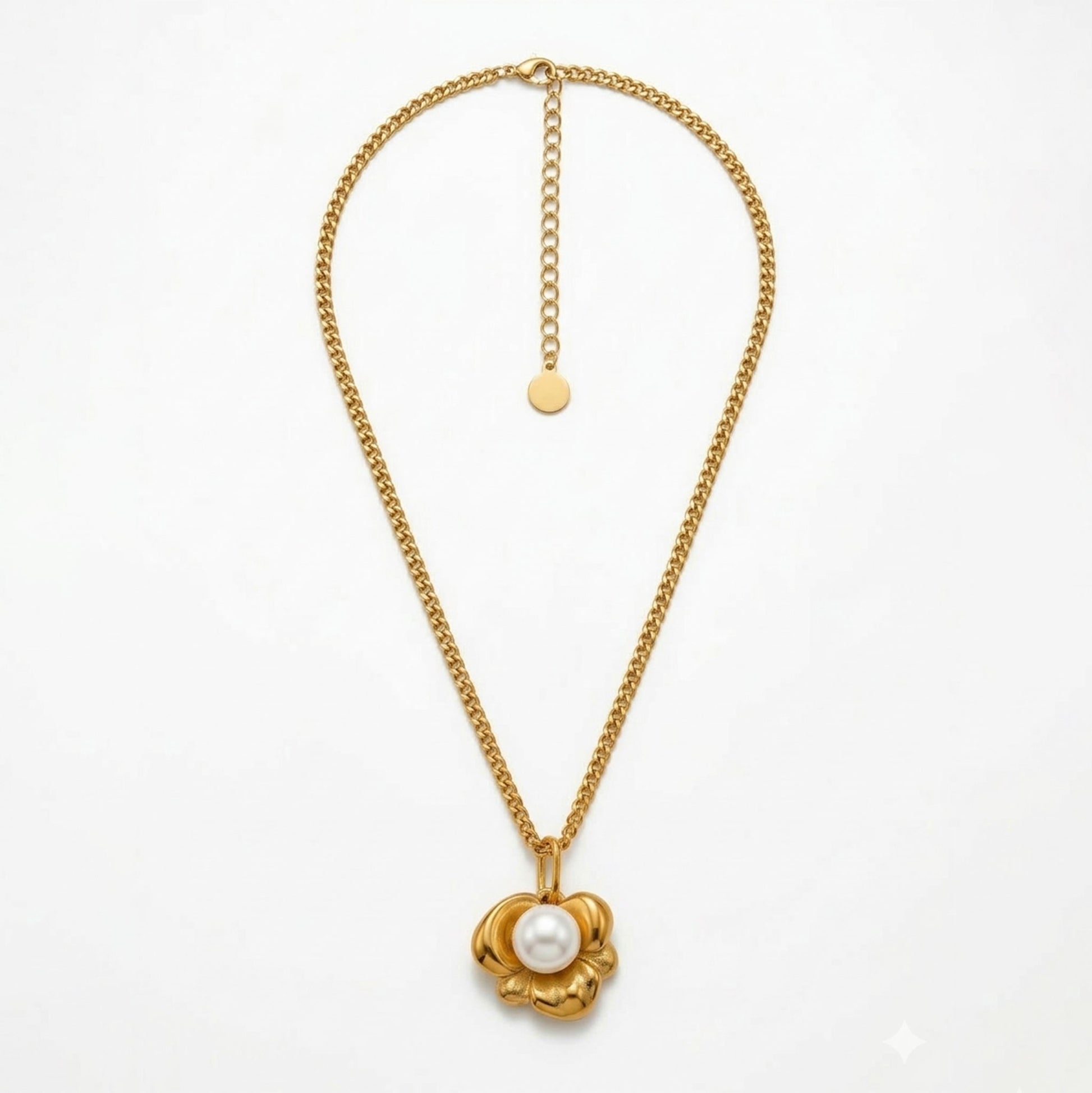Sinaya Jewels Elegant Floral Pearl Pendant Necklace