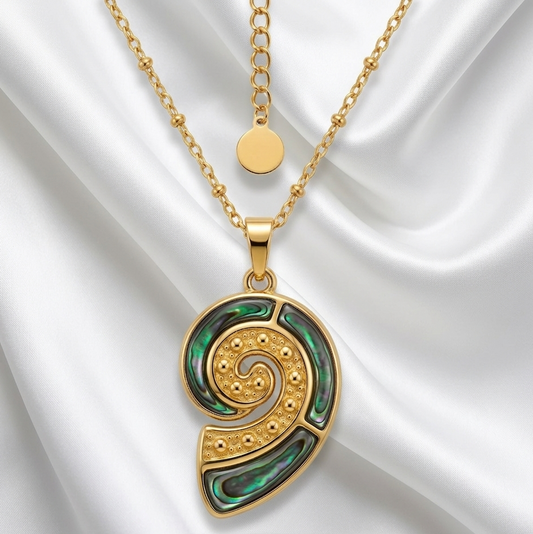 Sinaya Jewels Elegant Spiral Abalone Shell Necklace