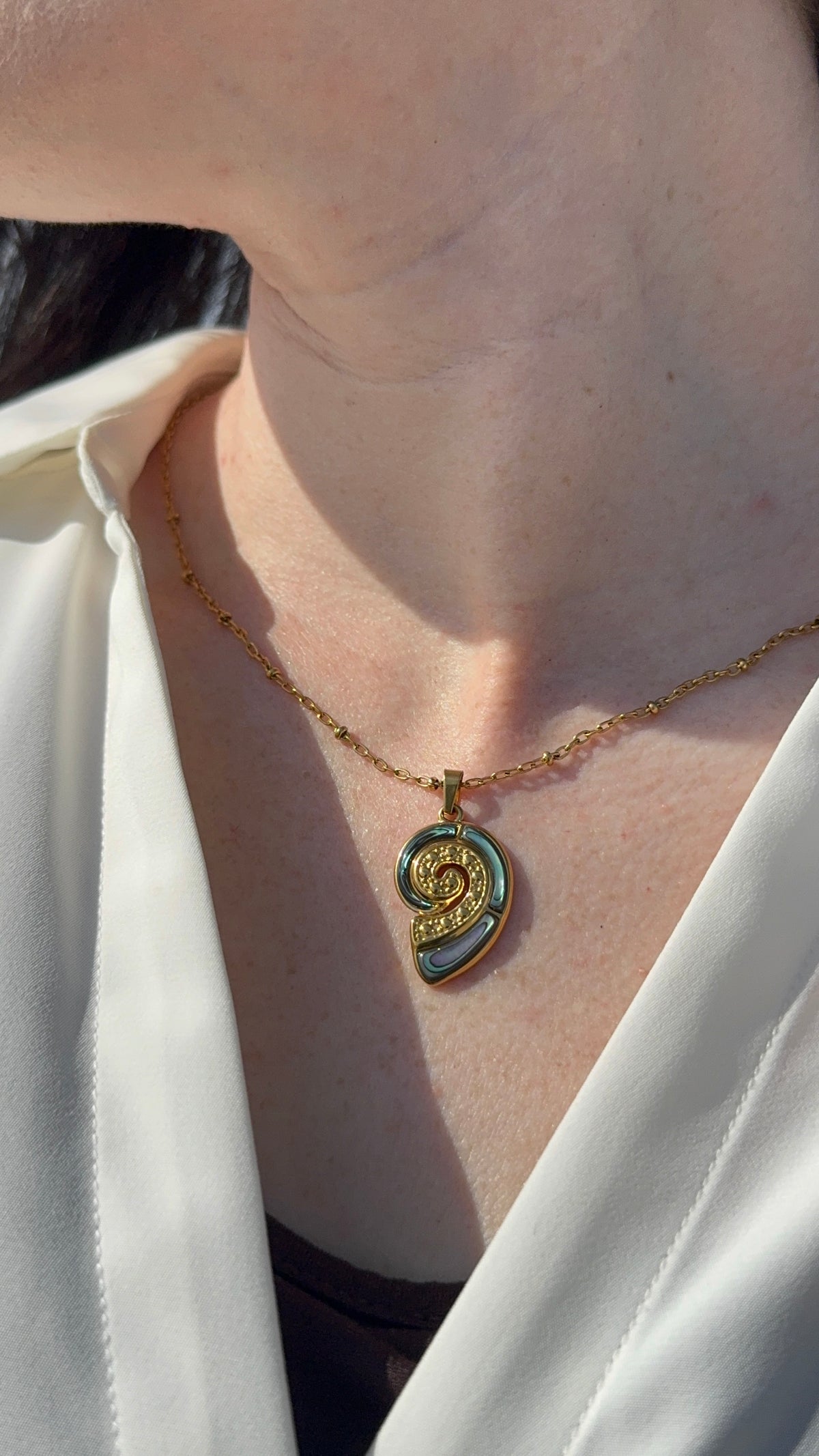 Spiral Abalone Shell Necklace