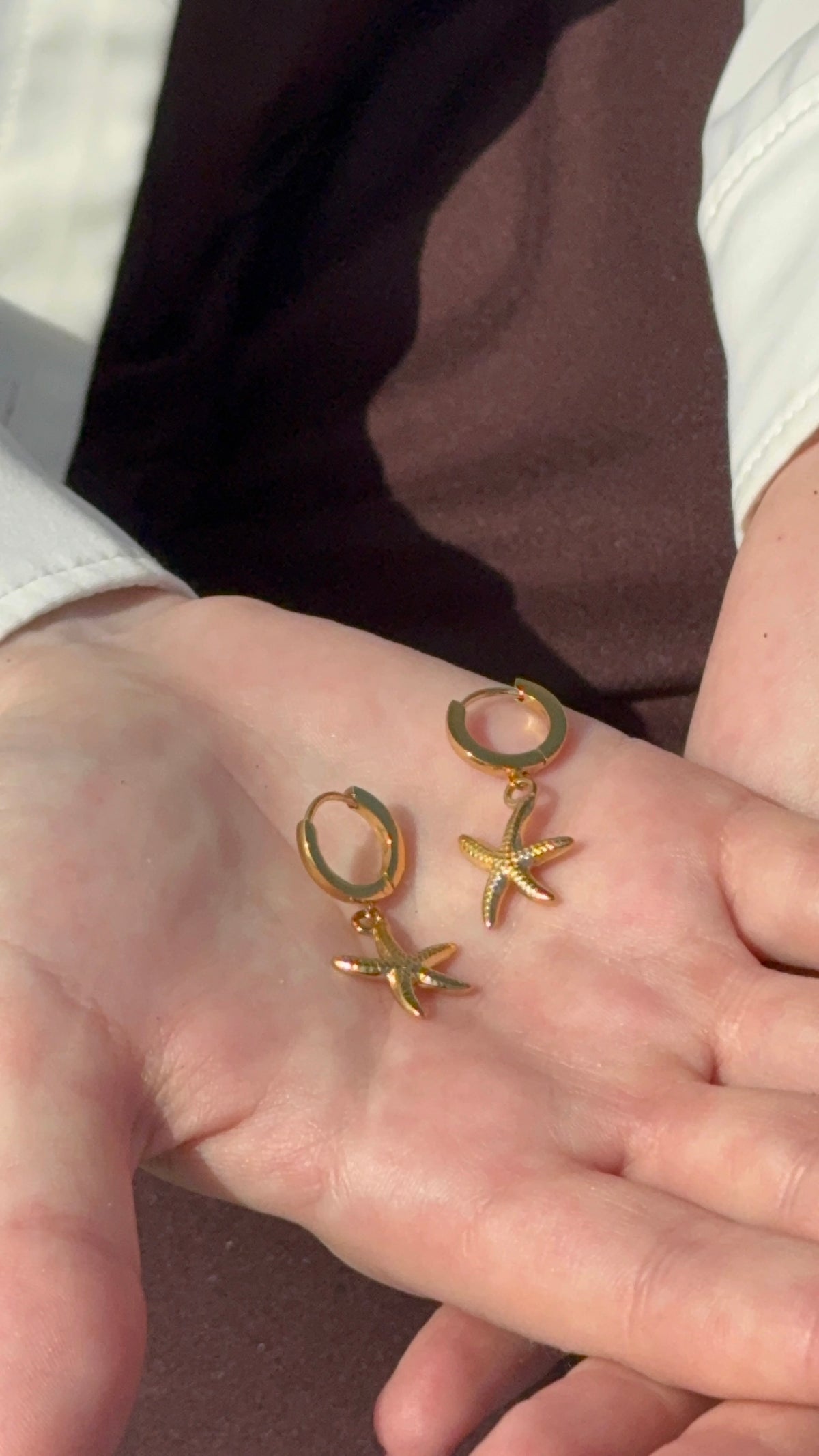 18K Gold Starfish Earrings
