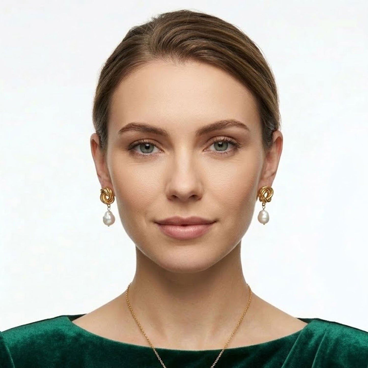 freshwater pearl knot earrings