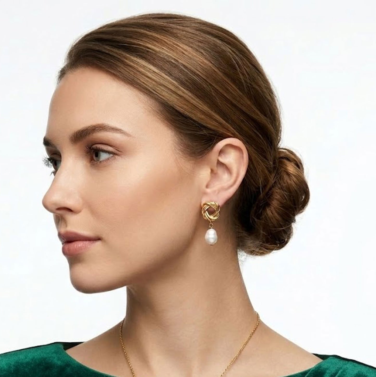 freshwater pearl knot earrings