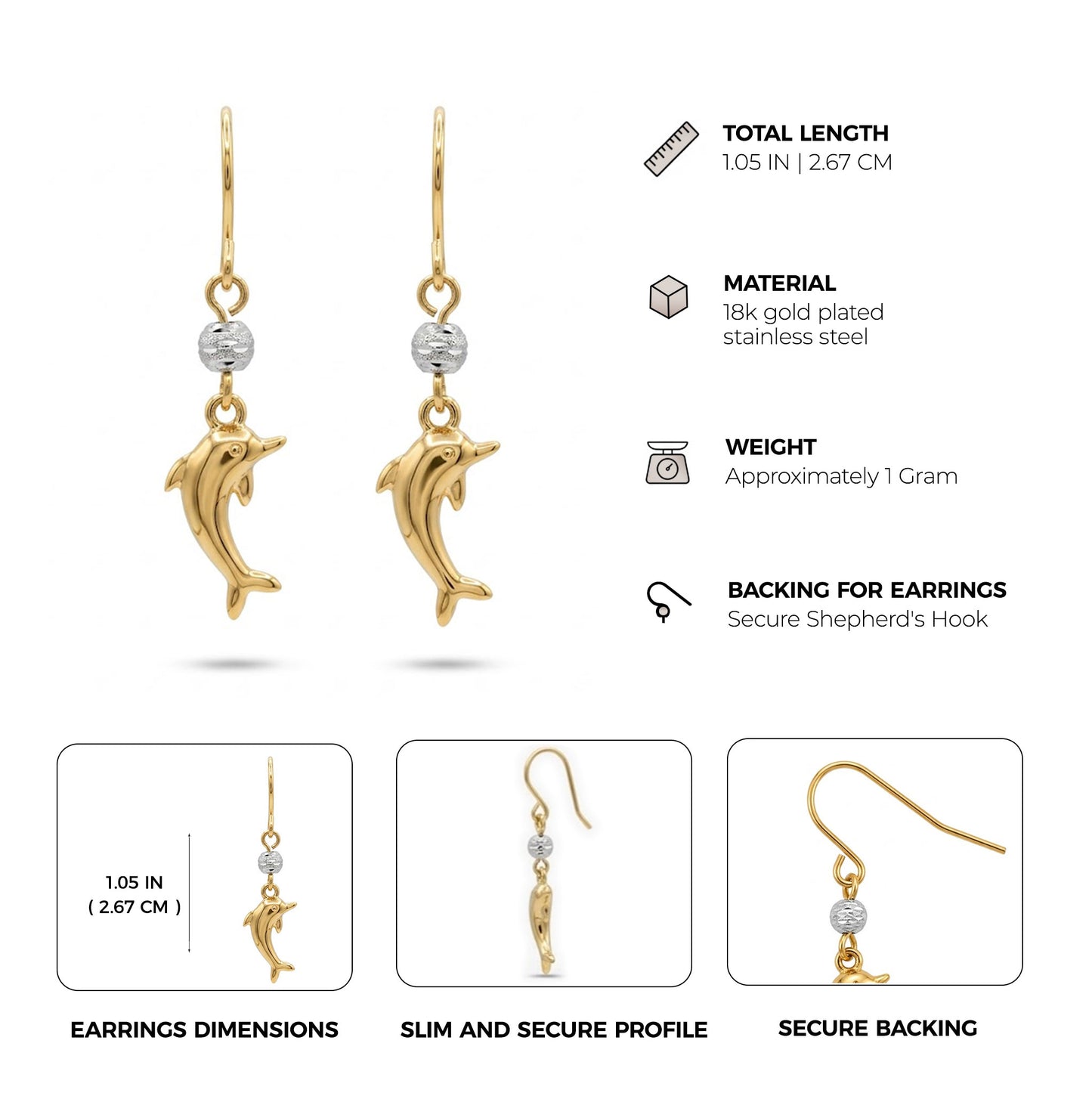 dolphin earrings for women