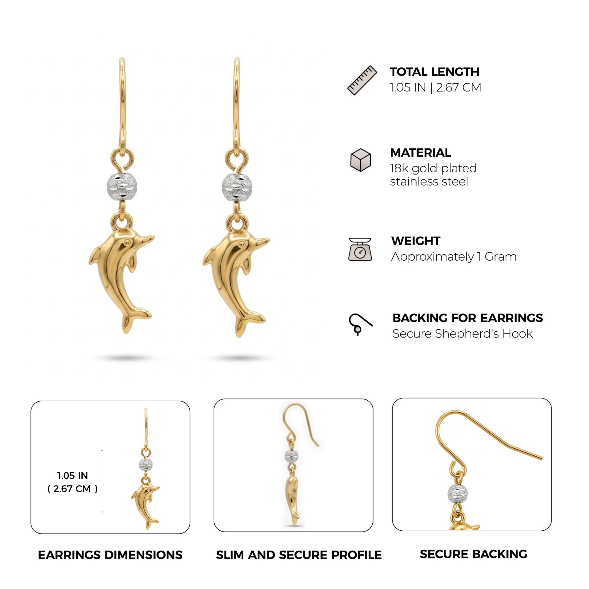 dolphin earrings for women