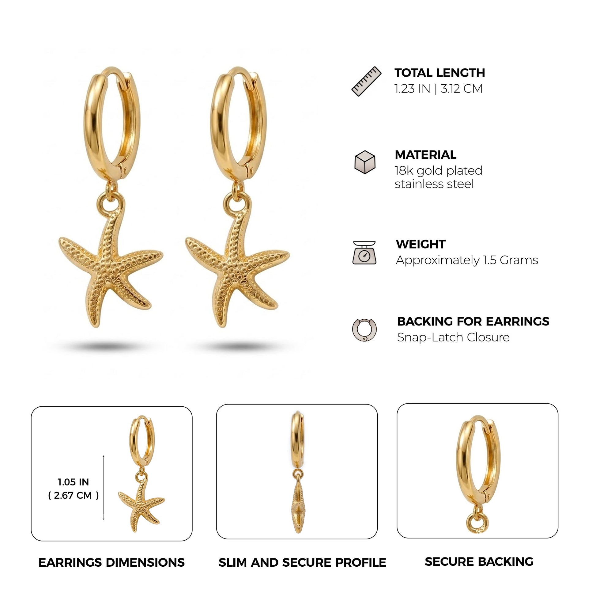 starfish earrings for women