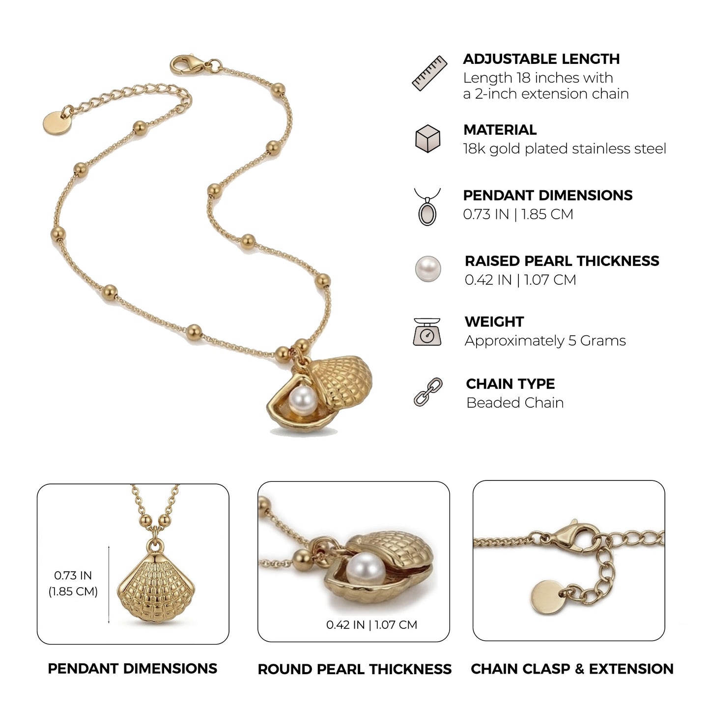 open shell pearl necklace