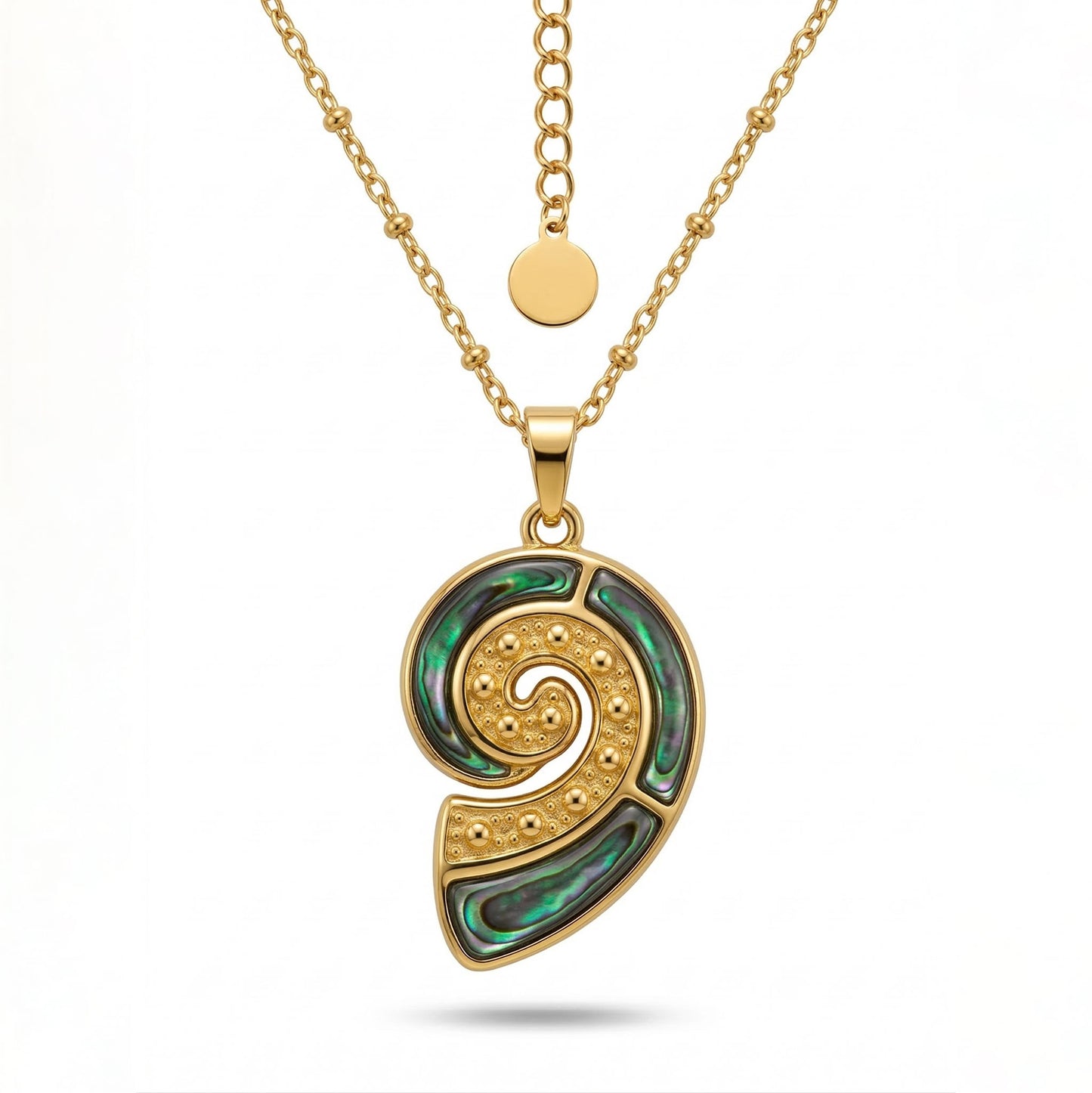 Sinaya Jewels Elegant Spiral Abalone Shell Necklace