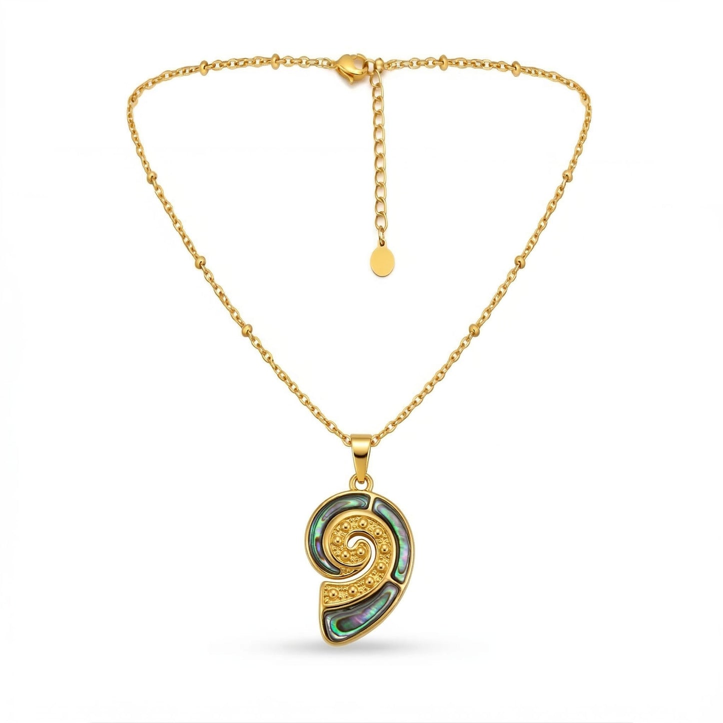 Sinaya Jewels Elegant Spiral Abalone Shell Necklace