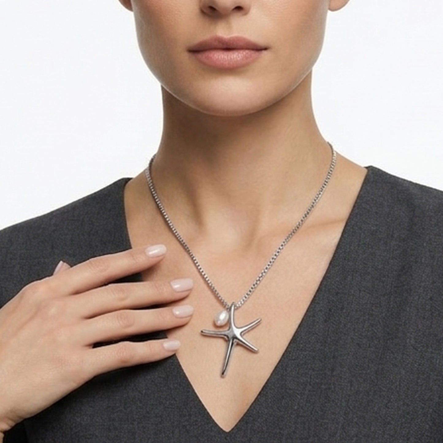 Sinaya Jewels Elegant Stainless Steel Star Necklace